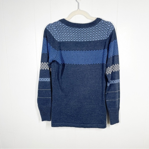 Woolrich Blue Quarter Button Front Long Sleeve Sweater Small - Picture 2 of 7